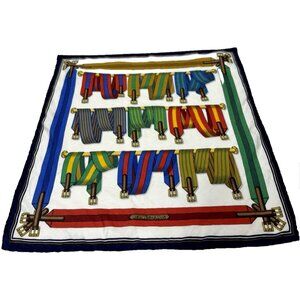 Hermès Men's Les Sangles Silk Scarf / Handkerchief Vintage Hermes Elegant Piece